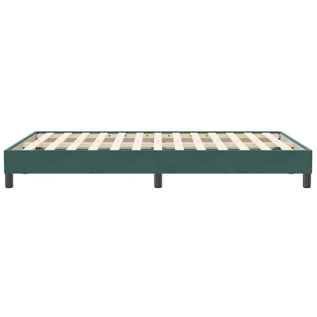 Cadre de lit sans matelas vert foncé 120x210 cm velours