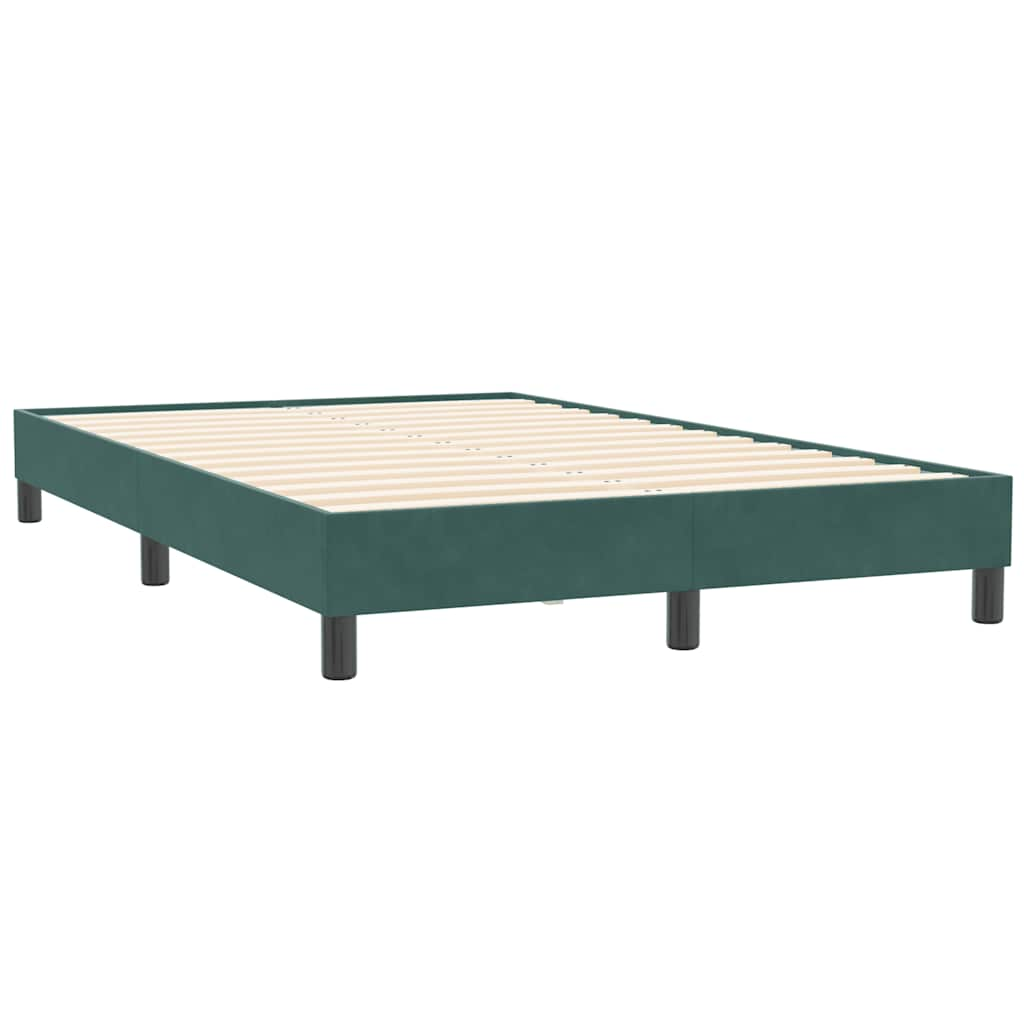 Cadre de lit sans matelas vert foncé 120x210 cm velours