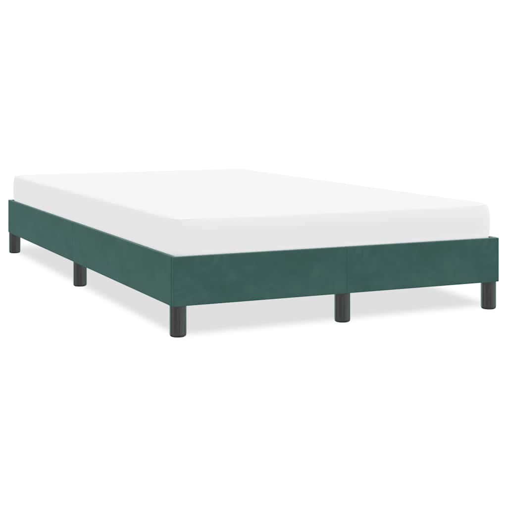 Cadre de lit sans matelas vert foncé 120x210 cm velours