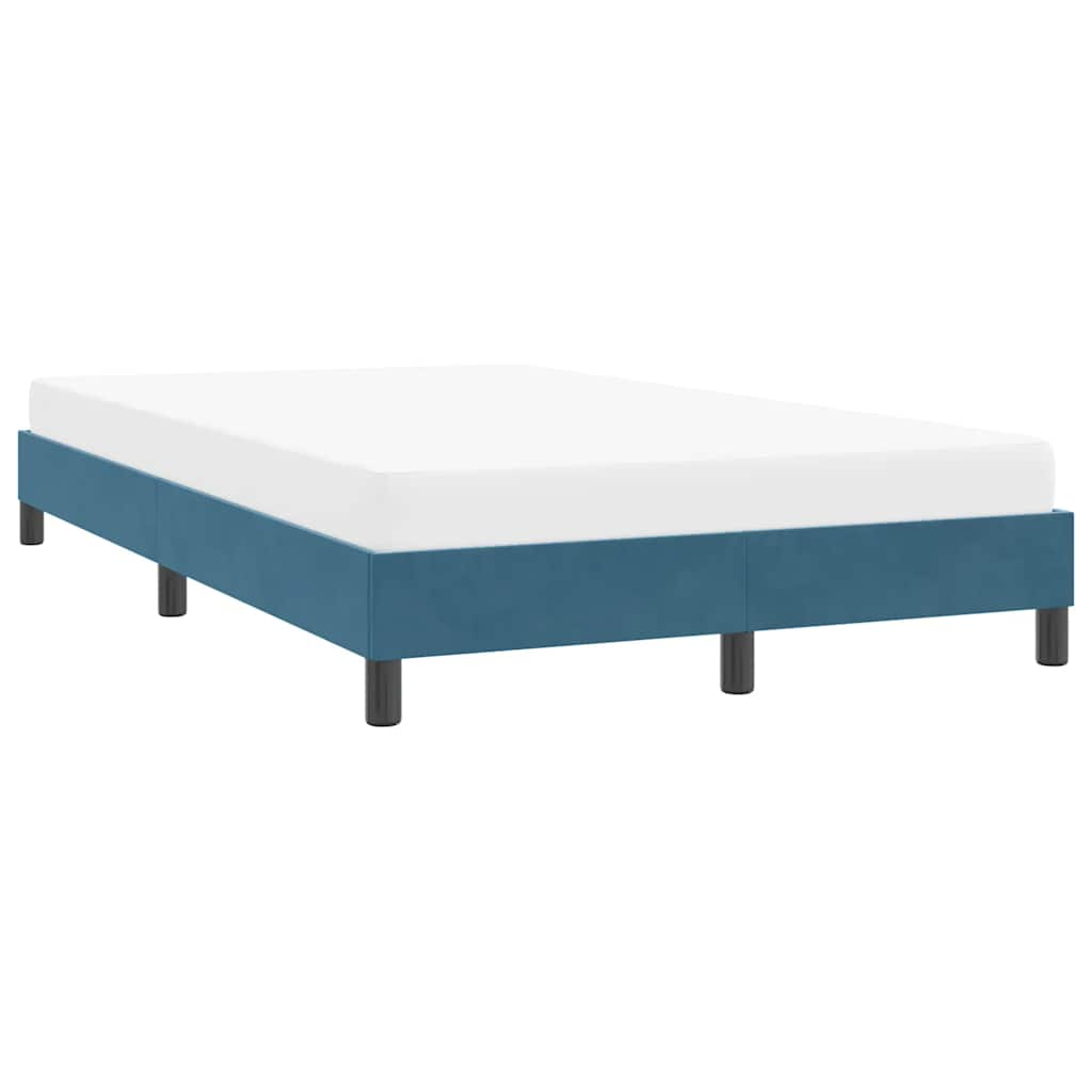 Bed frame without mattress dark blue 120x210 cm velvet