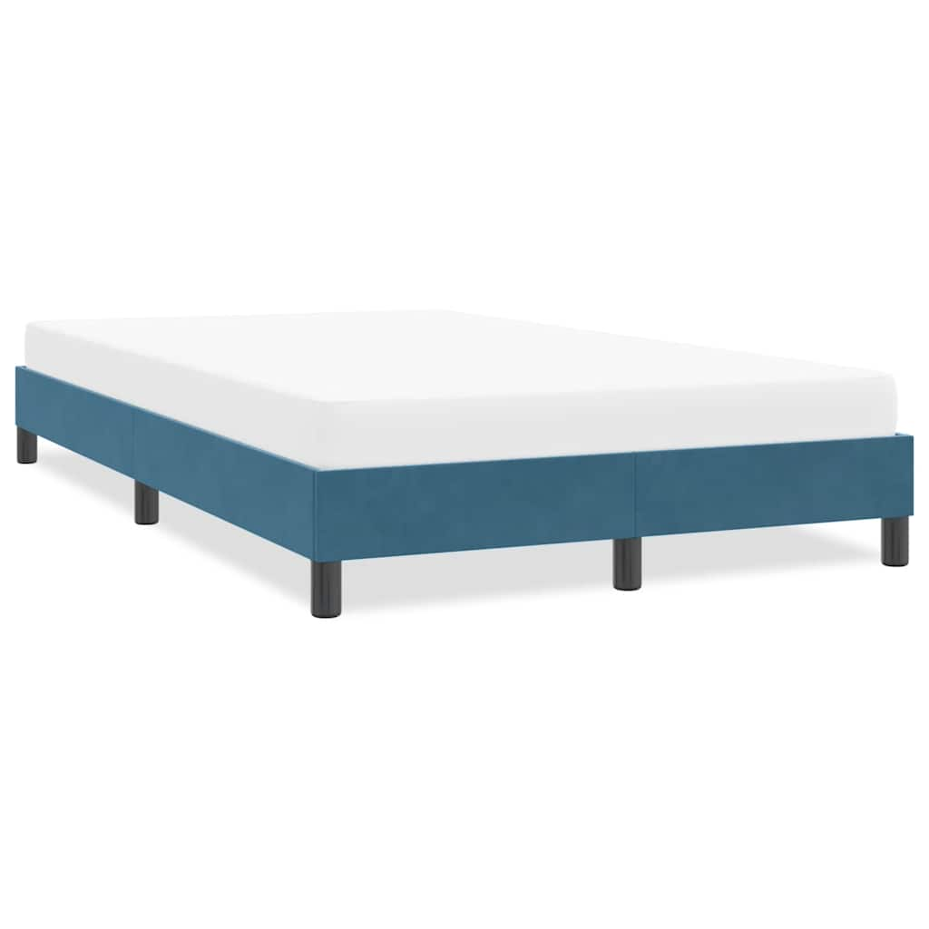 Bed frame without mattress dark blue 120x210 cm velvet