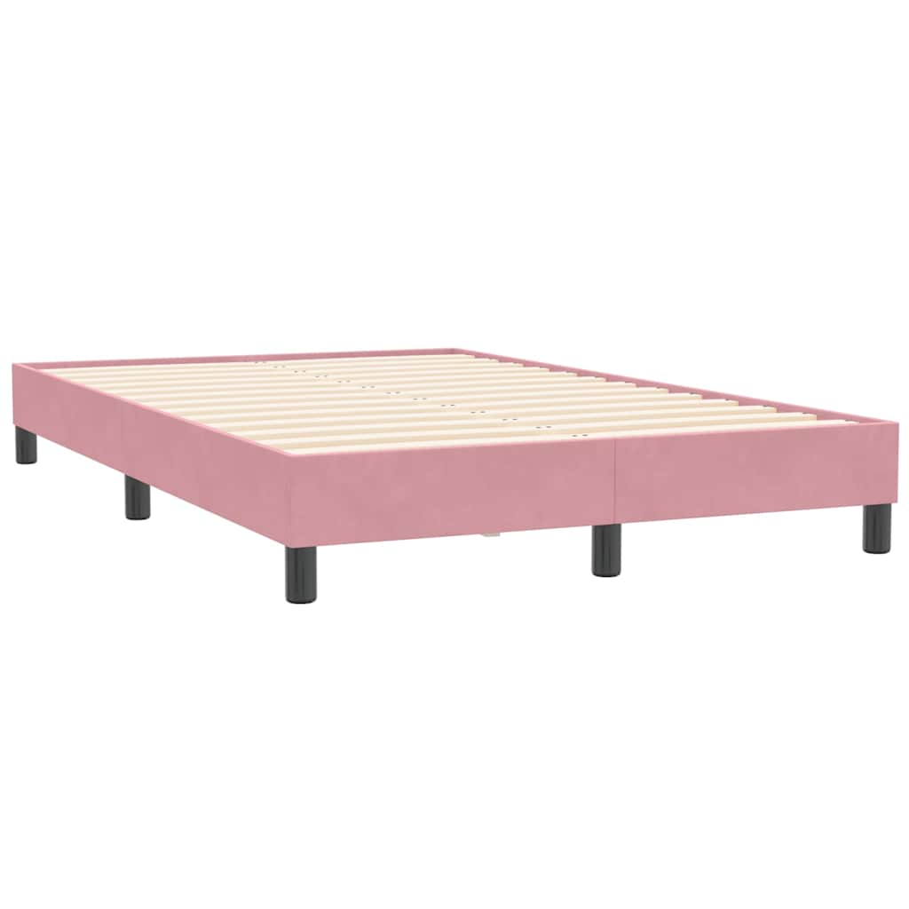 Cadre de lit sans matelas rose 120x210 cm velours