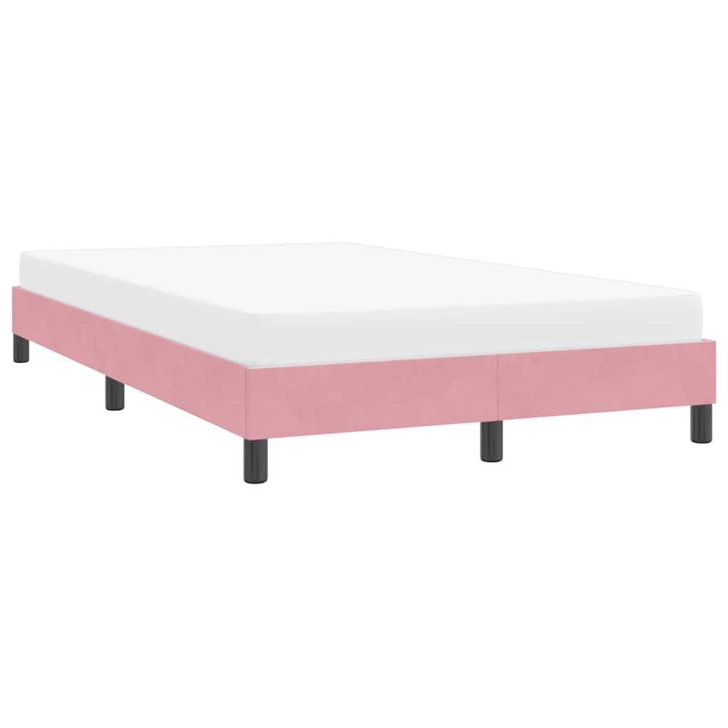 Cadre de lit sans matelas rose 120x210 cm velours