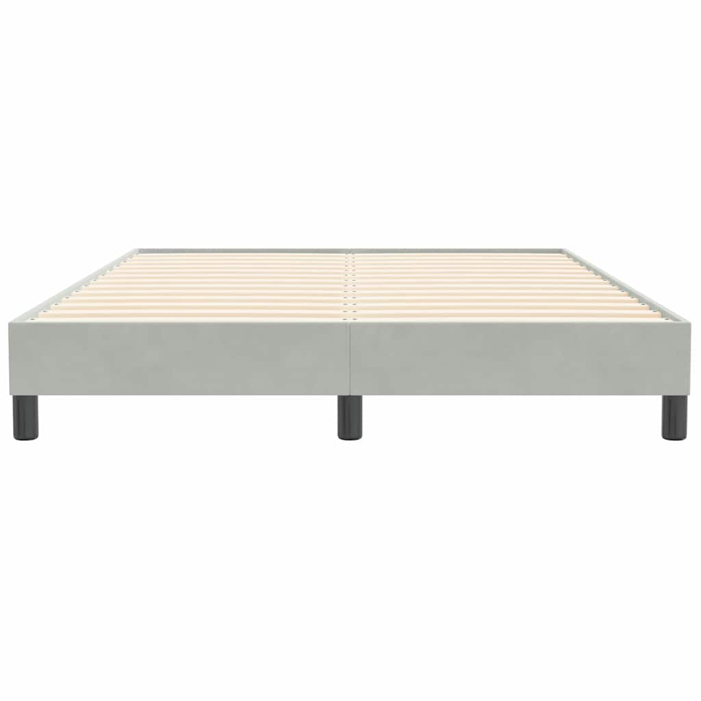 Cadre de lit sans matelas gris clair 140x210 cm velours