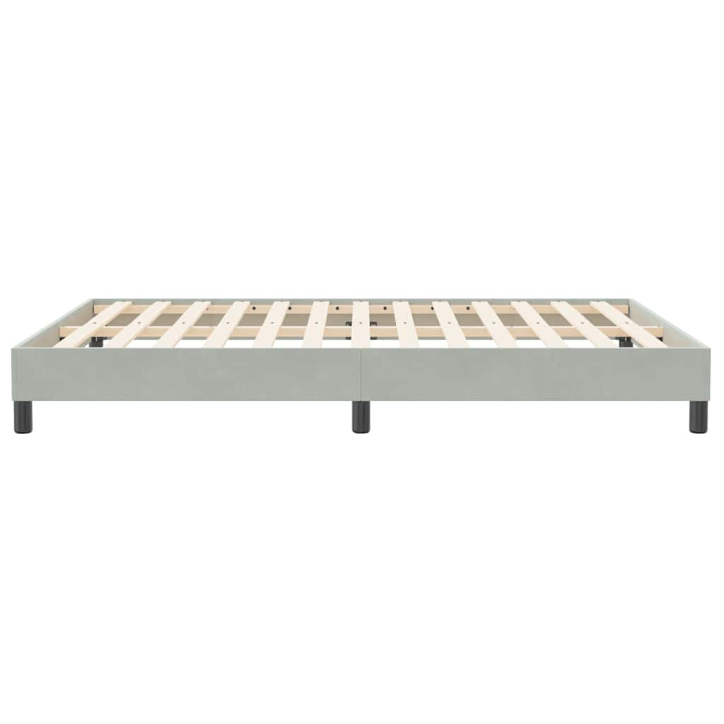 Cadre de lit sans matelas gris clair 140x210 cm velours