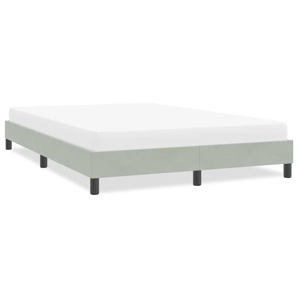 Cadre de lit sans matelas gris clair 140x210 cm velours