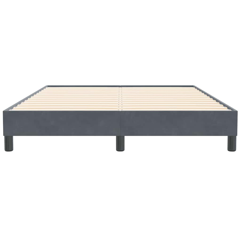 Cadre de lit sans matelas gris foncé 140x210 cm velours