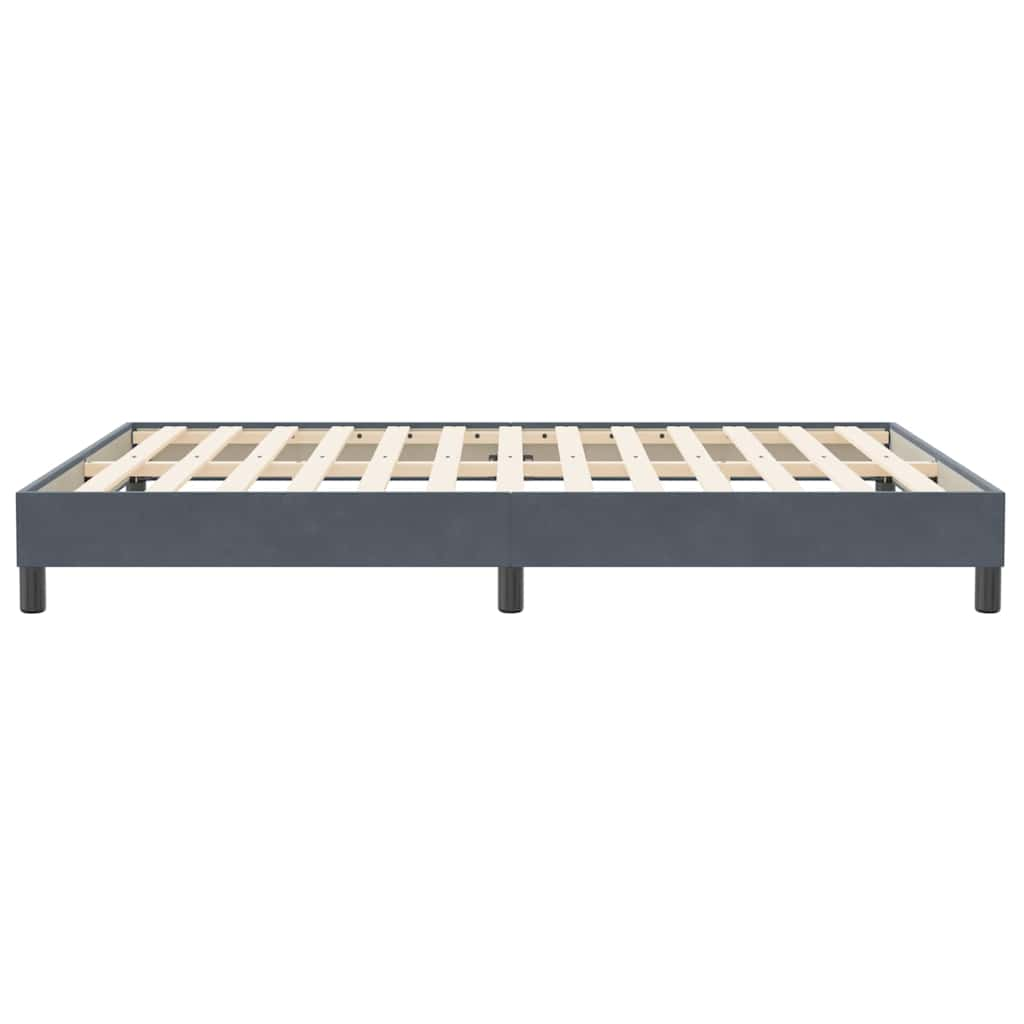 Cadre de lit sans matelas gris foncé 140x210 cm velours