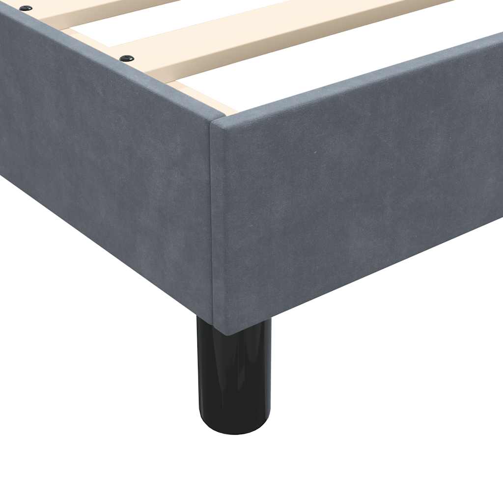 Cadre de lit sans matelas gris foncé 140x210 cm velours