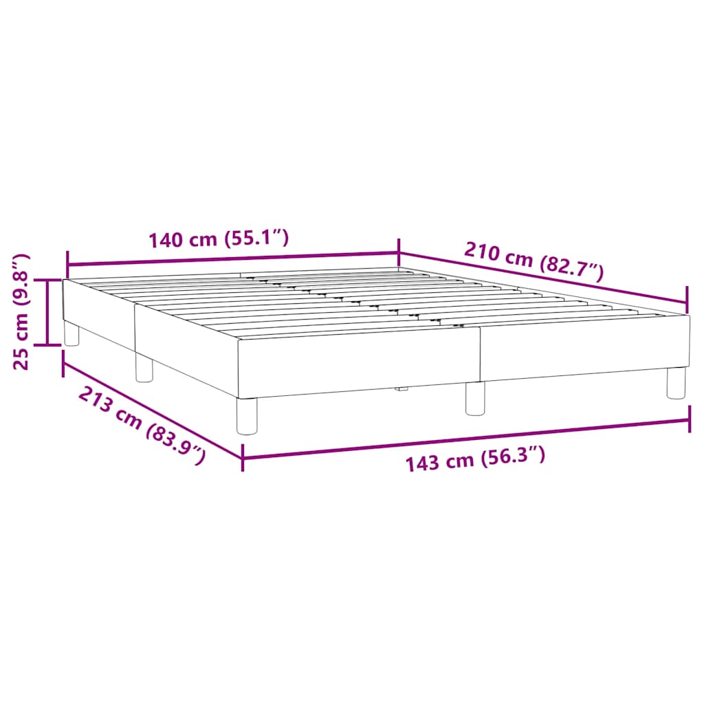 Cadre de lit sans matelas noir 140x210 cm velours