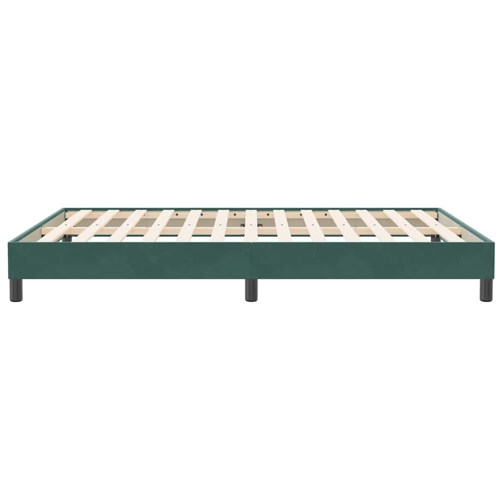 Cadre de lit sans matelas vert foncé 140x210 cm velours