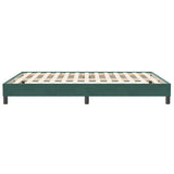 Cadre de lit sans matelas vert foncé 140x210 cm velours