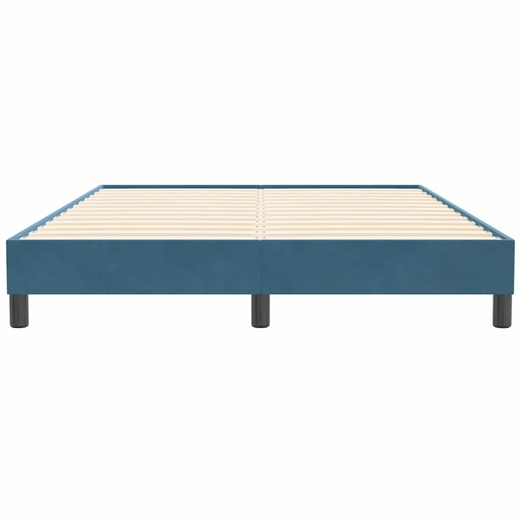 Bed frame without mattress dark blue 140x210 cm velvet