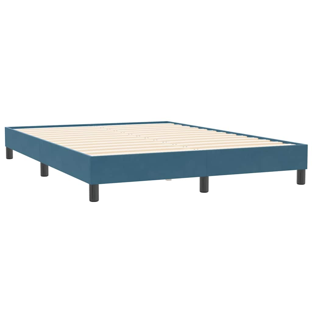 Bed frame without mattress dark blue 140x210 cm velvet