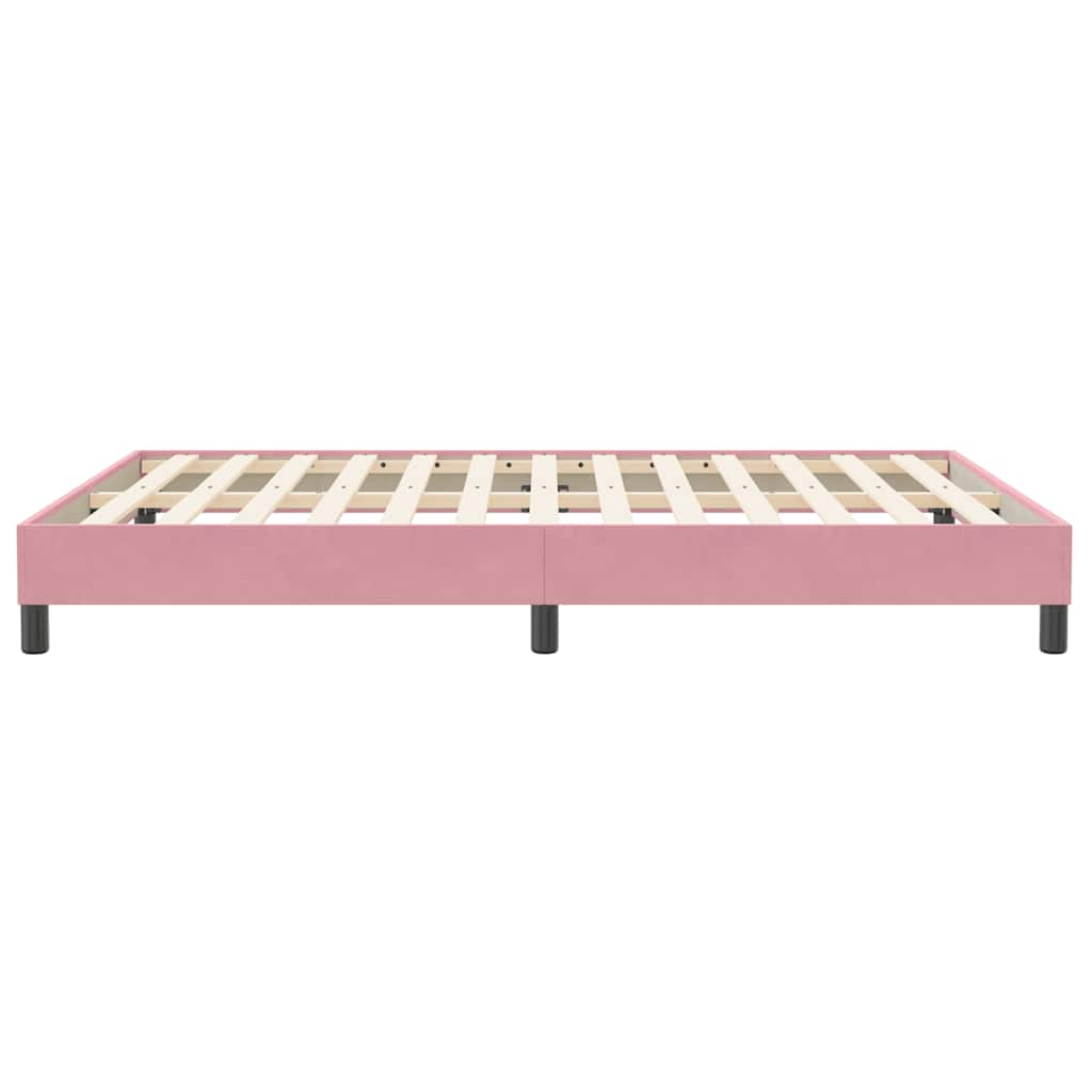 Cadre de lit sans matelas rose 140x210 cm velours