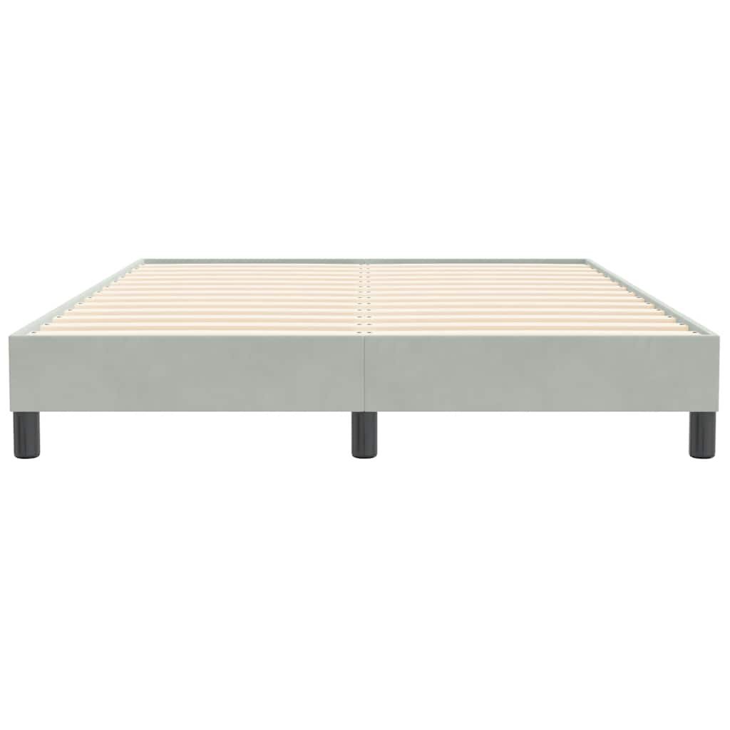 Cadre de lit sans matelas gris clair 160x210 cm velours