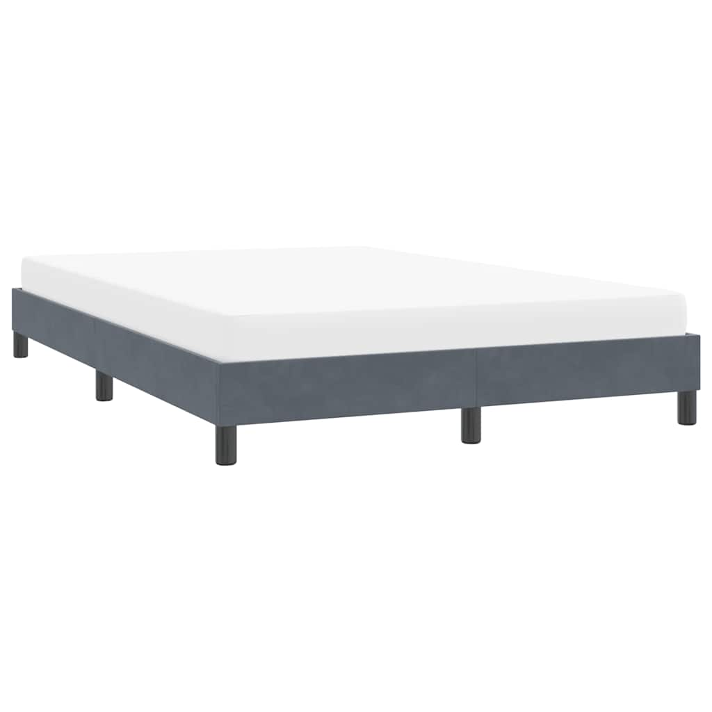 Cadre de lit sans matelas gris foncé 160x210 cm velours