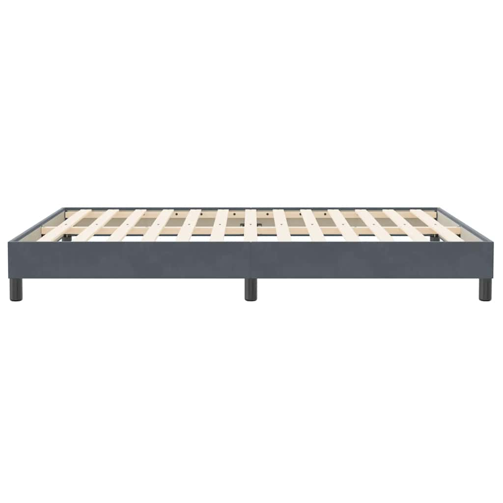 Cadre de lit sans matelas gris foncé 160x210 cm velours