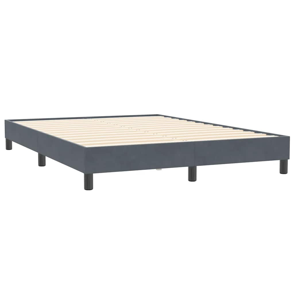 Cadre de lit sans matelas gris foncé 160x210 cm velours