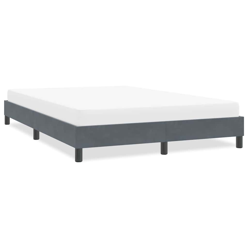 Cadre de lit sans matelas gris foncé 160x210 cm velours