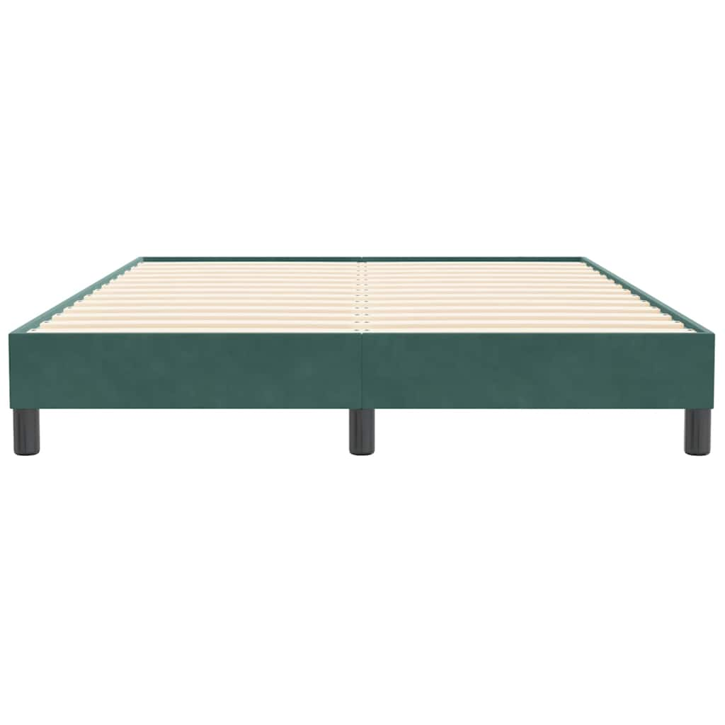 Cadre de lit sans matelas vert foncé 160x210 cm velours