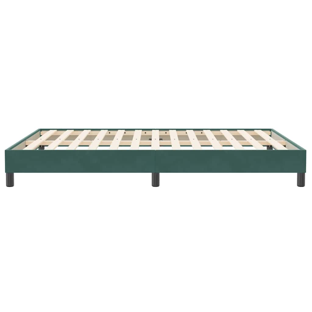 Cadre de lit sans matelas vert foncé 160x210 cm velours