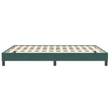 Cadre de lit sans matelas vert foncé 160x210 cm velours