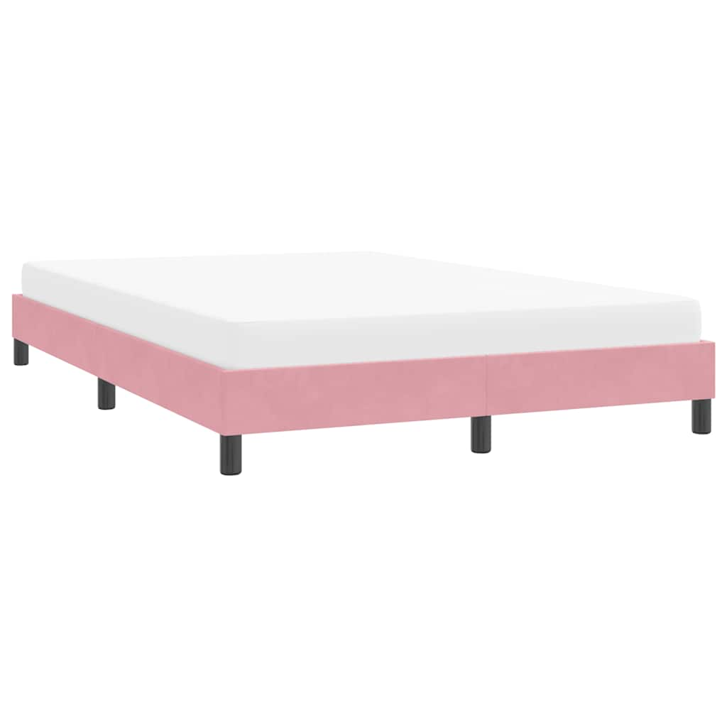 Cadre de lit sans matelas rose 160x210 cm velours