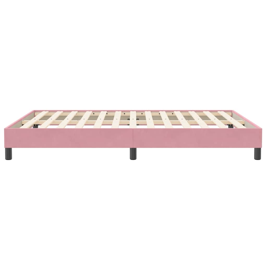 Cadre de lit sans matelas rose 160x210 cm velours