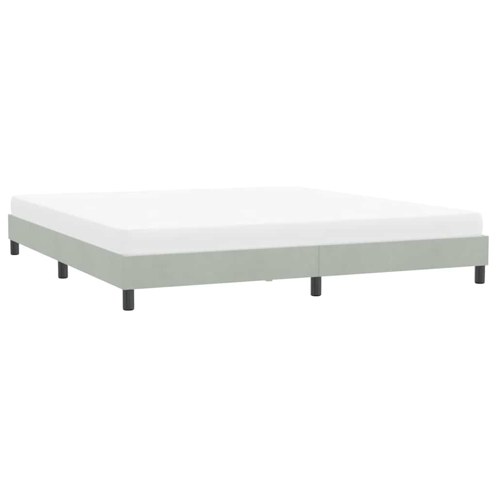 Cadre de lit sans matelas gris clair 180x210 cm velours