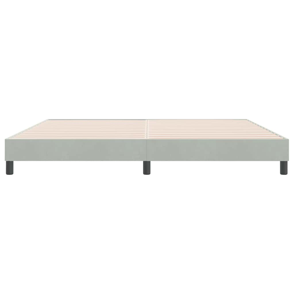 Cadre de lit sans matelas gris clair 180x210 cm velours