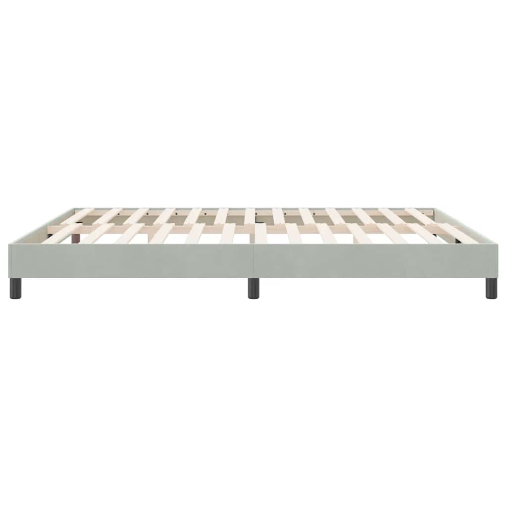 Cadre de lit sans matelas gris clair 180x210 cm velours