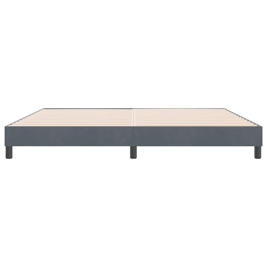 Cadre de lit sans matelas gris foncé 180x210 cm velours