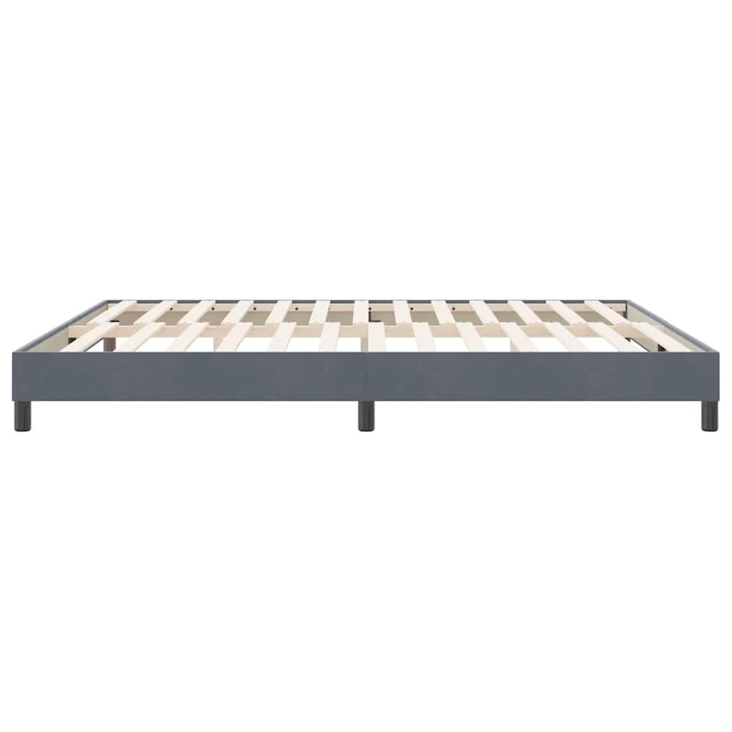 Cadre de lit sans matelas gris foncé 180x210 cm velours