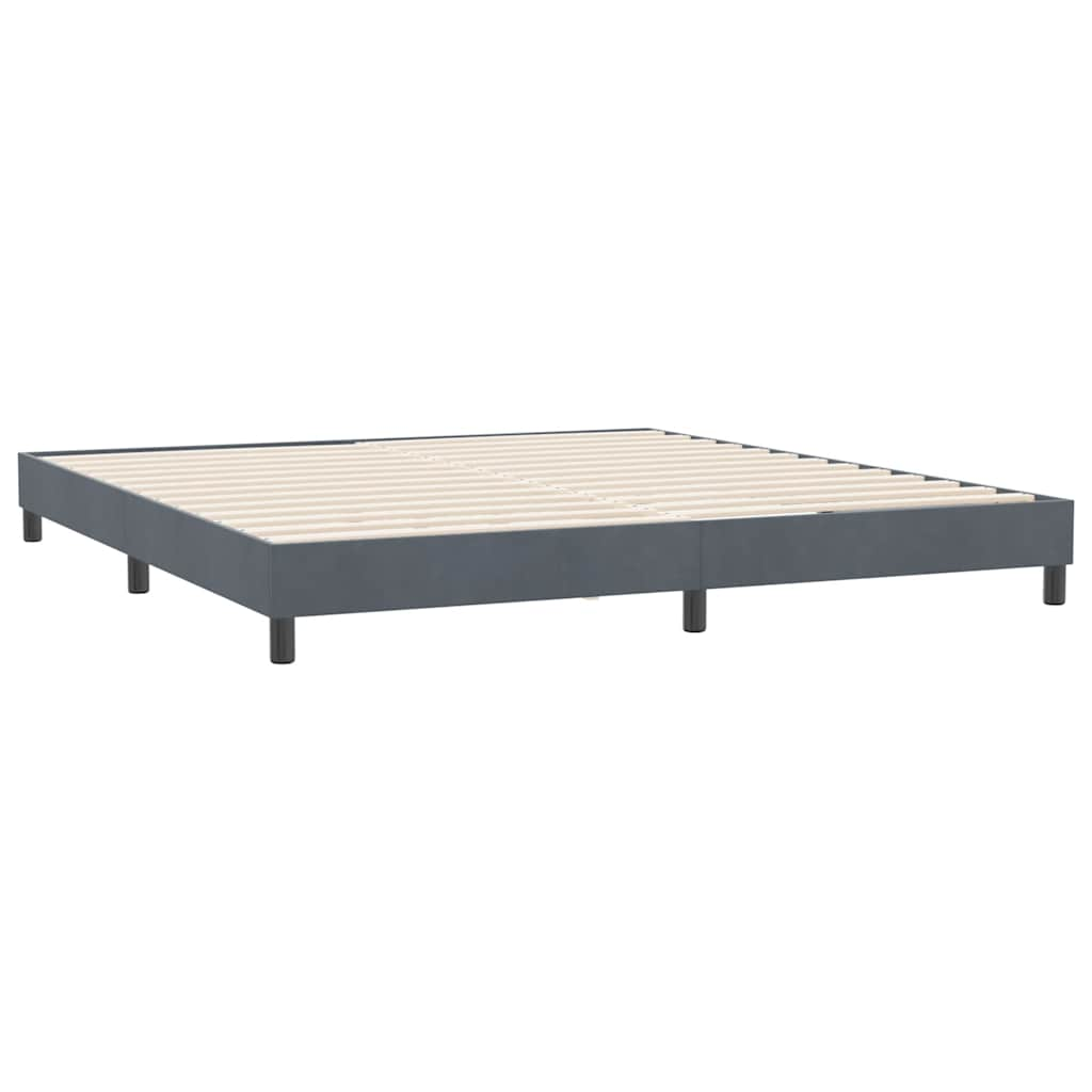 Cadre de lit sans matelas gris foncé 180x210 cm velours