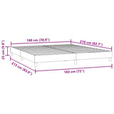 Cadre de lit sans matelas gris foncé 180x210 cm velours