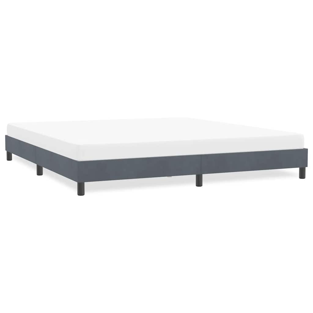 Cadre de lit sans matelas gris foncé 180x210 cm velours