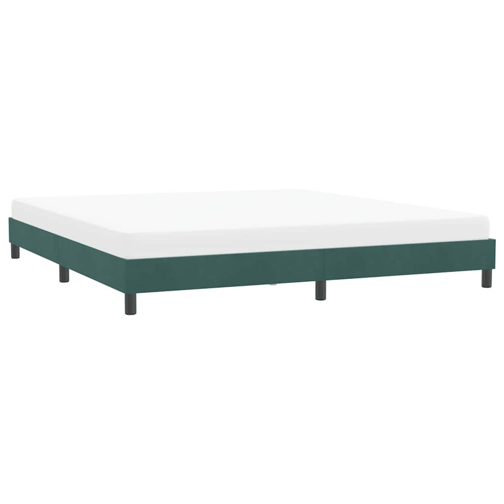 Cadre de lit sans matelas vert foncé 180x210 cm velours