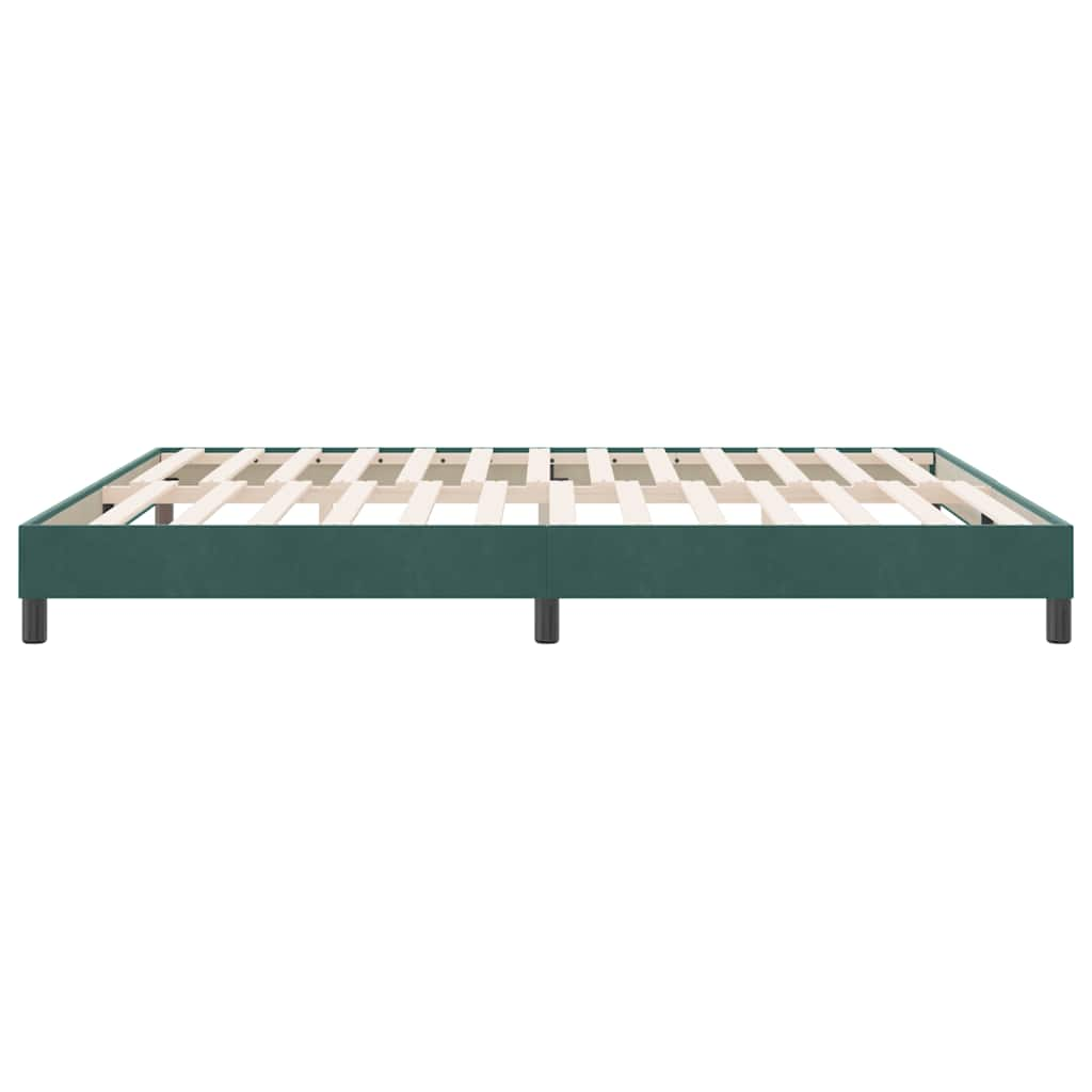 Cadre de lit sans matelas vert foncé 180x210 cm velours