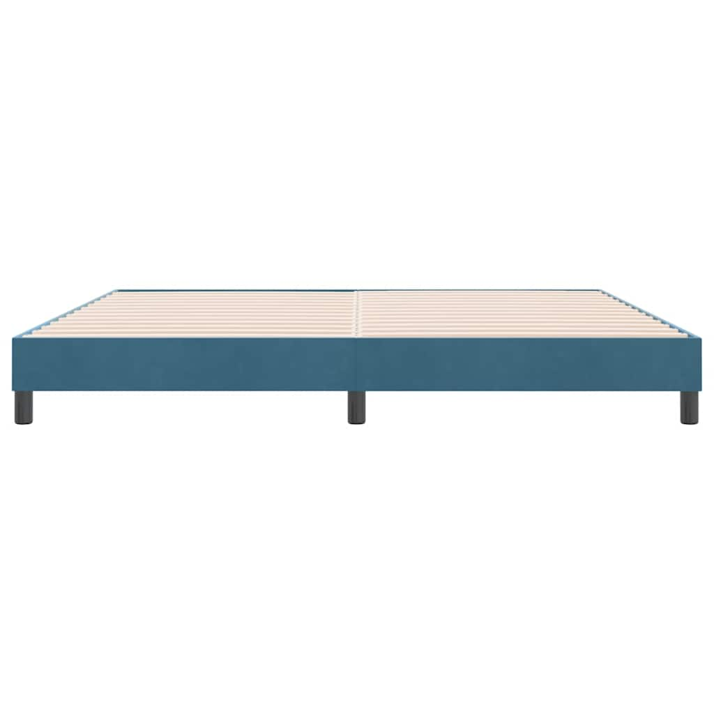 Cadre de lit sans matelas bleu foncé 180x210 cm velours