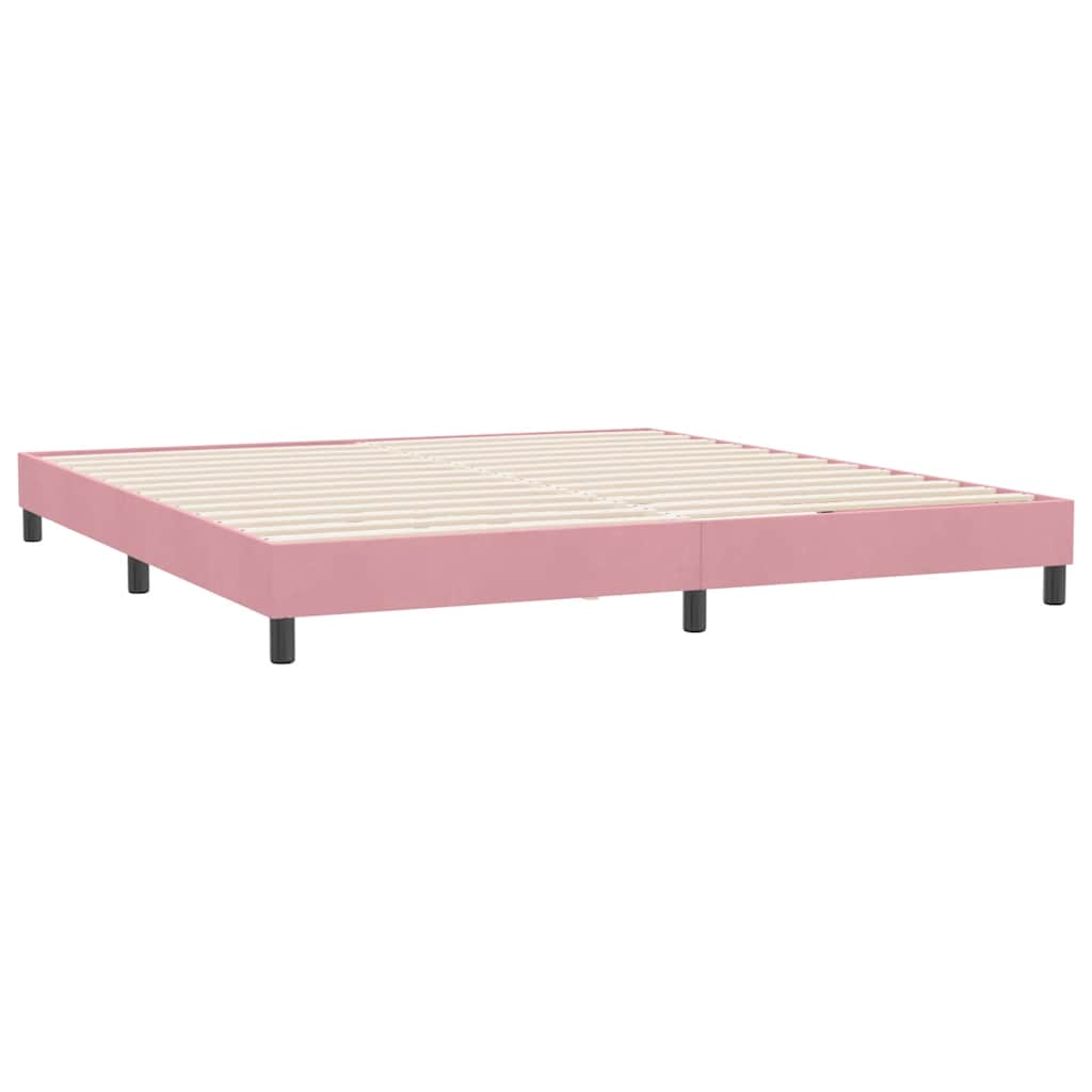 Cadre de lit sans matelas rose 180x210 cm velours