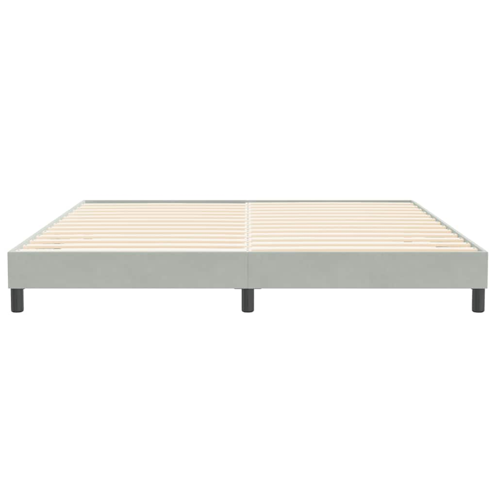 Cadre de lit sans matelas gris clair 200x210 cm velours