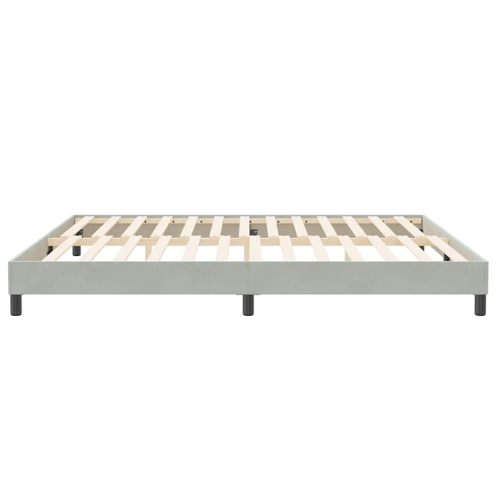 Cadre de lit sans matelas gris clair 200x210 cm velours