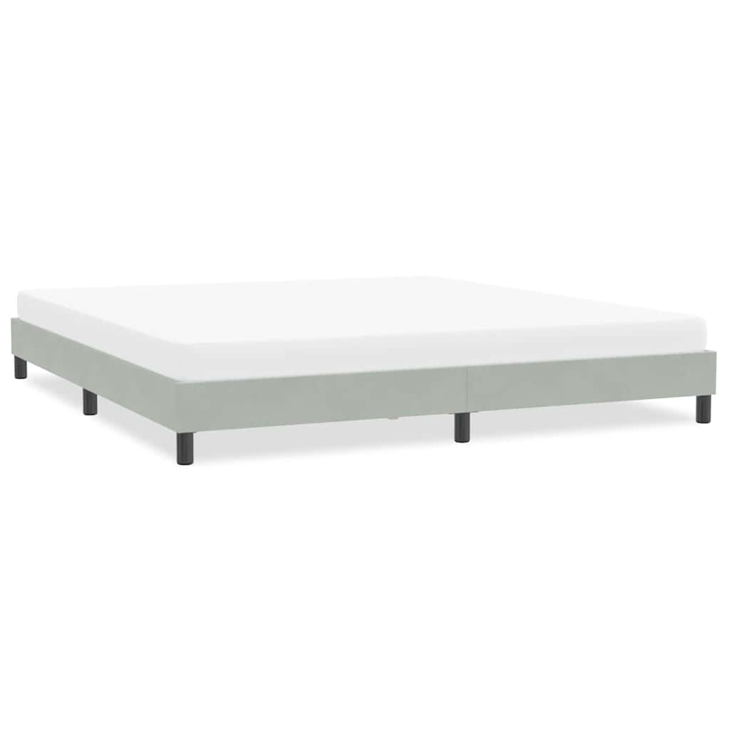 Cadre de lit sans matelas gris clair 200x210 cm velours