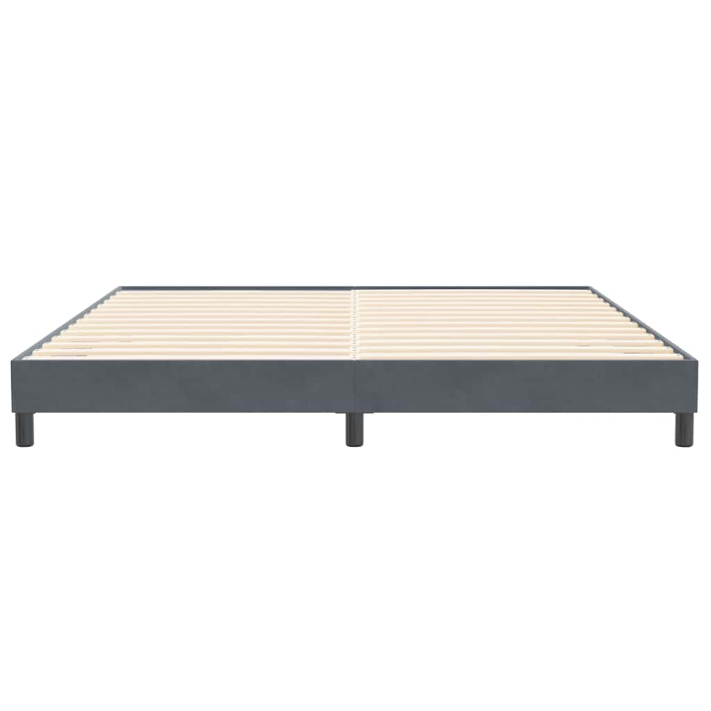 Cadre de lit sans matelas gris foncé 200x210 cm velours