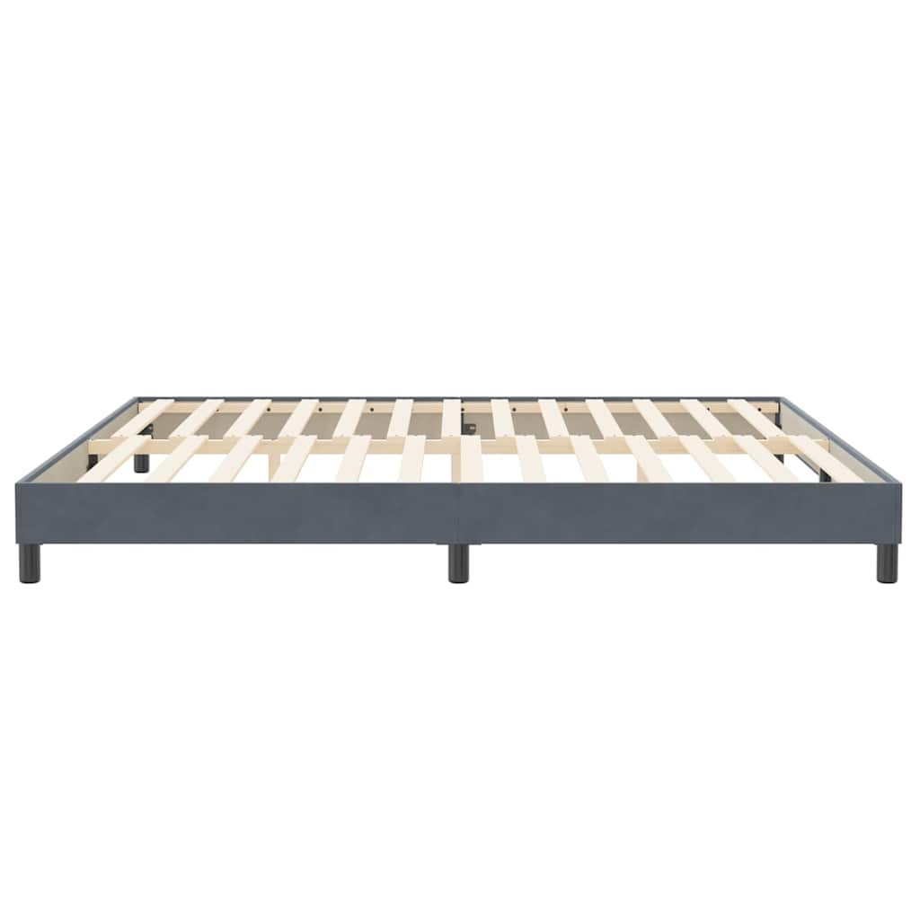 Cadre de lit sans matelas gris foncé 200x210 cm velours