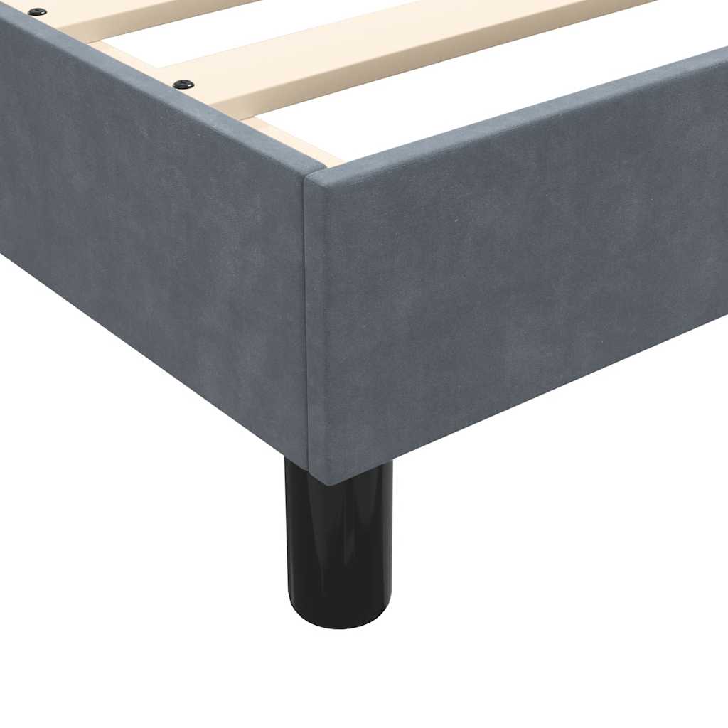 Cadre de lit sans matelas gris foncé 200x210 cm velours