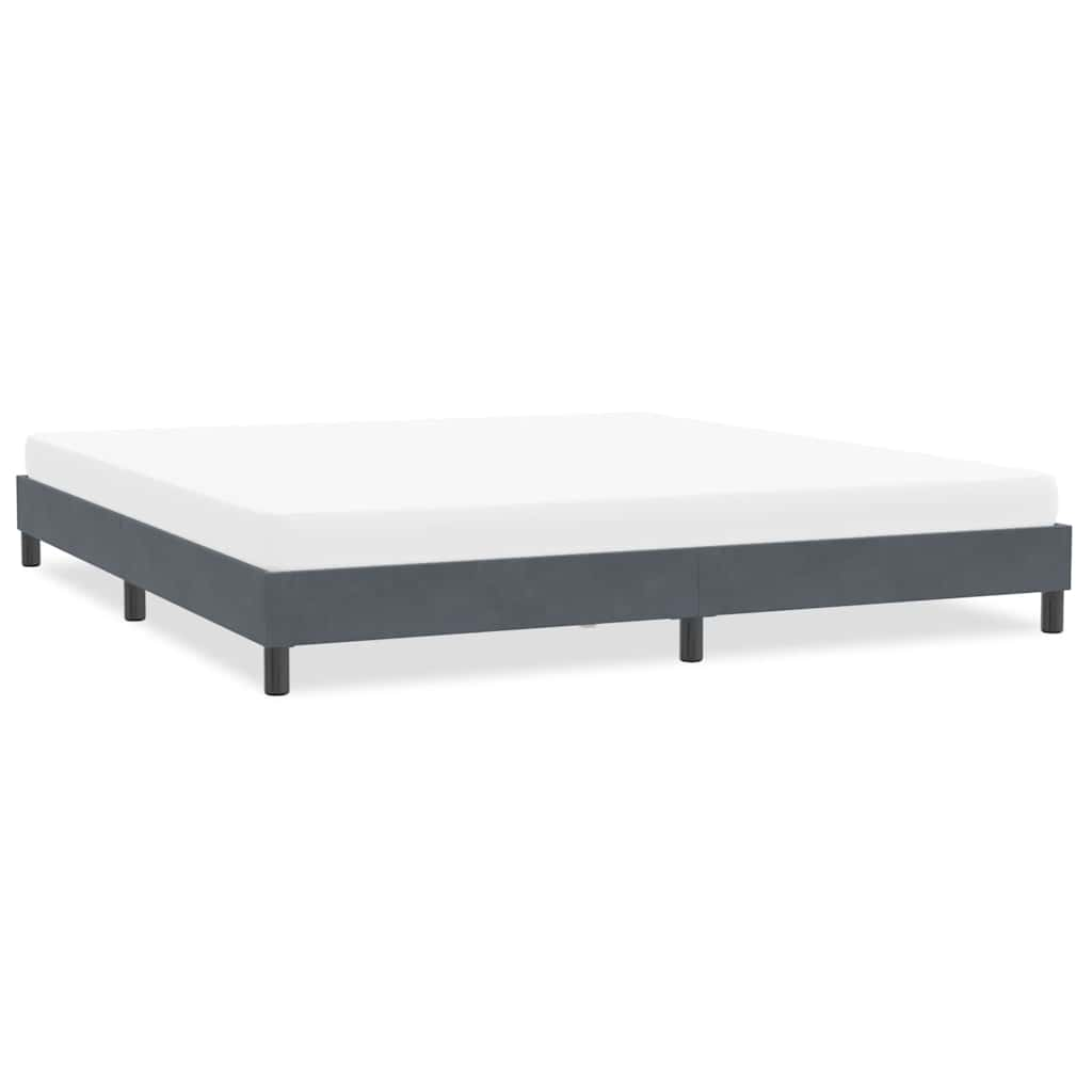 Cadre de lit sans matelas gris foncé 200x210 cm velours