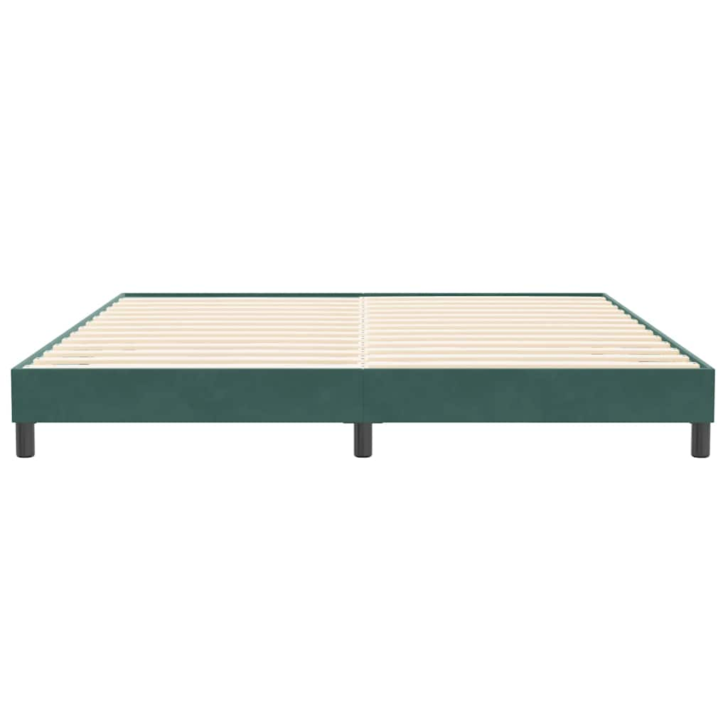 Cadre de lit sans matelas vert foncé 200x210 cm velours