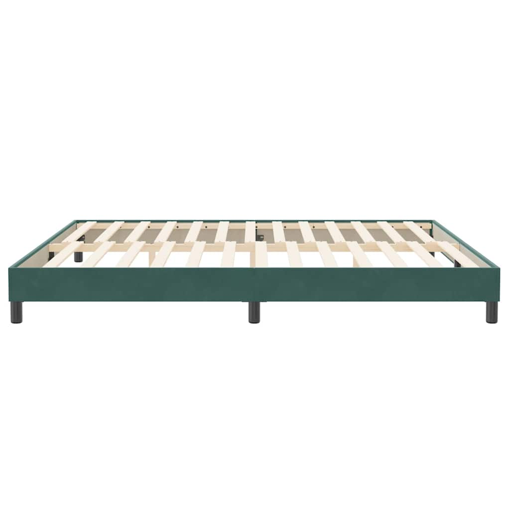 Cadre de lit sans matelas vert foncé 200x210 cm velours